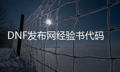 DNF发布网经验书代码大全（dnf经验值）