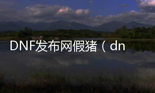 DNF发布网假猪（dnf假猪套怎么做）